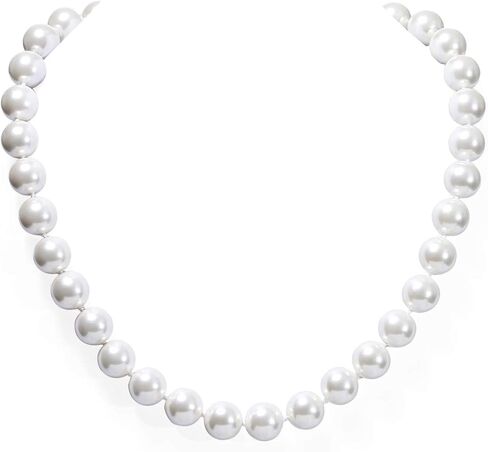 marofin Simulated Pearl Necklace 10mm for Men,Pearl Choker Necklace for Women Jewelry Gift 19" in Saudi Arabia