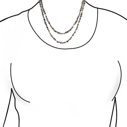 Multi Color Earth Tone Shades Freshwater Cultured Long Strand Pearl Necklace For Women .925 Sterling Silver 54 Inch in Saudi Arabia