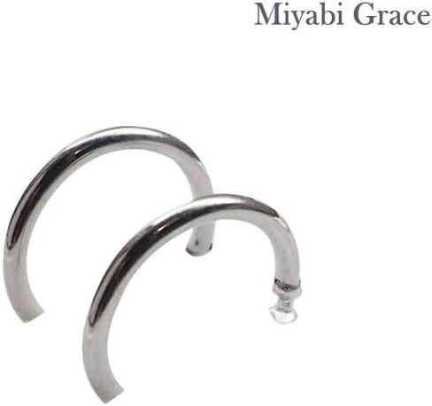 Silver Clip On Hoop Earrings Invisible For Women 20mm Non-Pierced Simple Clip-On Earrings Miyabi Grace in Saudi Arabia