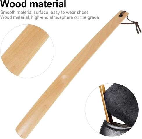 EXCEART Wood Shoe Horn Long Handle Practical Wood Shoehorns for Men Women and Kids in Saudi Arabia