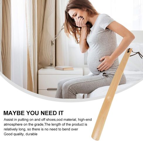 EXCEART Wood Shoe Horn Long Handle Practical Wood Shoehorns for Men Women and Kids in Saudi Arabia
