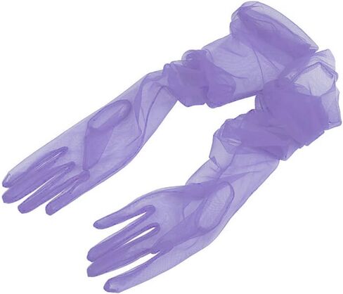 Yunyuebridal Women Sheer Tulle Gloves Transparent Full Finger Elbow Long Mittens Wedding Party Photography Gloves in Saudi Arabia