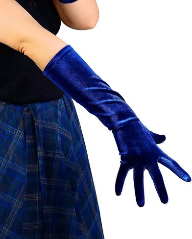 DooWay Women Long Velvet Gloves Stretch Elbow Length 16 Inches for Evening Wedding 1920s Party Costume in Saudi Arabia
