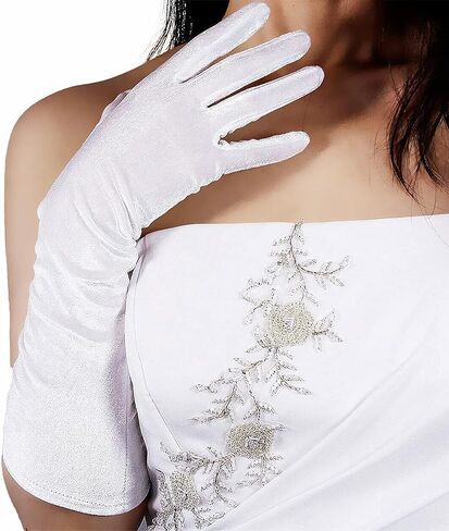 DooWay Women Long Velvet Gloves Stretch Elbow Length 16 Inches for Evening Wedding 1920s Party Costume in Saudi Arabia