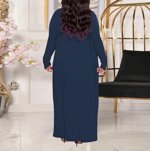 مجموعة HANMAX النسائية المحبوكة من 3 قطع بأكمام طويلة ومعطف قصير وخصر عالي بنطال ذو قصة أرجل واسعة وتتسابق in Kuwait