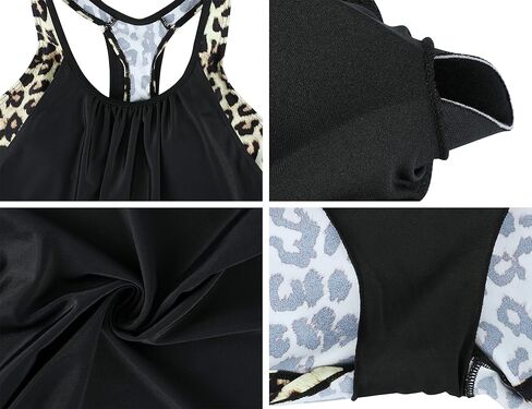 الساحلية روز تانكيني المايوه للنساء رياضي Racerback قطعتين لباس سباحة رفع تانكيني مع شورت الصبي in Kuwait