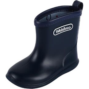Hailimayo Toddler Rain Boots Girls Boys Waterproof Lightweight PVC Wellington Boots with Easy-on
