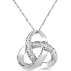 Amazon Collection womens 18K Gold over Sterling Silver Diamond Knot Pendant Necklace