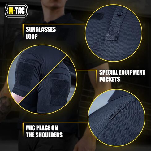 M-Tac Tactical Breathable Polo Shirt - Military Quick Dry Coolmax Short Sleeve T-Shirt for Men in Kuwait