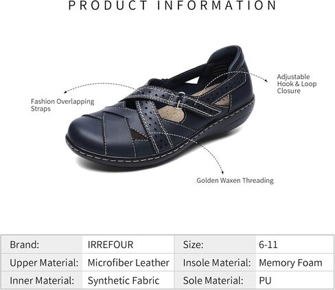 Irrefour Women's Classic Genuine Leather Casual Loafer Cute Slip-On Fashion Closed Toe Flat Sandal Comfy Work Sandal Everyday Walking Shoe in Saudi Arabia