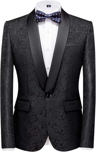 YFFUSHI Men's Elegant Jacquard 3 Piece Suit Shawl Lapel Slim Fit Tuxedo Set in Kuwait