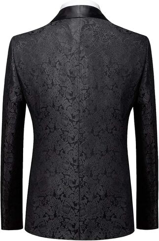 YFFUSHI Men's Elegant Jacquard 3 Piece Suit Shawl Lapel Slim Fit Tuxedo Set in Kuwait
