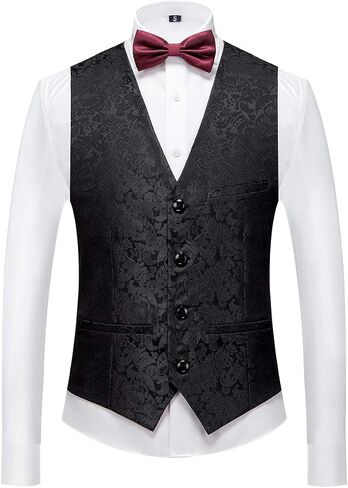 YFFUSHI Men's Elegant Jacquard 3 Piece Suit Shawl Lapel Slim Fit Tuxedo Set in Kuwait