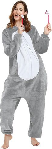 بيجامة ABENCA Deer Onesie الرنة للنساء البالغات من قطعة واحدة على شكل حيوان كرتوني لعيد الهالوين وعيد الميلاد in Kuwait