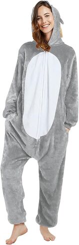 بيجامة ABENCA Deer Onesie الرنة للنساء البالغات من قطعة واحدة على شكل حيوان كرتوني لعيد الهالوين وعيد الميلاد in Kuwait