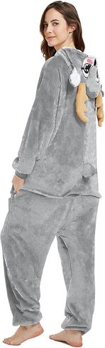 بيجامة ABENCA Deer Onesie الرنة للنساء البالغات من قطعة واحدة على شكل حيوان كرتوني لعيد الهالوين وعيد الميلاد in Kuwait