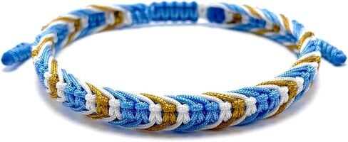 LAMIBEE Country Proud، سوار لف المعصم التبتي بلون علم البلد، سوار حبل على طراز تميمة وبوهو وأساور للنساء والرجال، أساور خيطية in Kuwait
