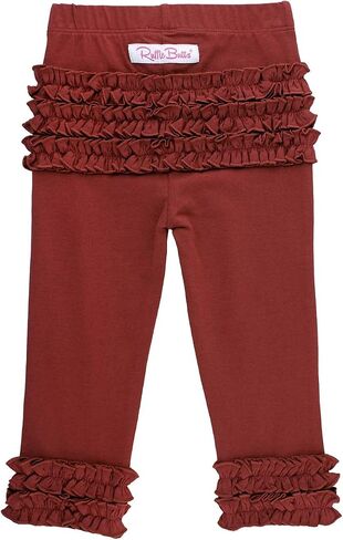 RuffleButts Baby-Toddler-Girls Ruffle Leggings - Soft Knit Ankle Length Leggings in Saudi Arabia