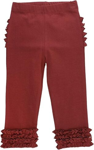 RuffleButts Baby-Toddler-Girls Ruffle Leggings - Soft Knit Ankle Length Leggings in Saudi Arabia