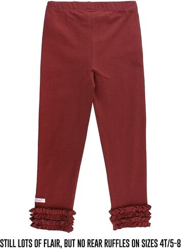 RuffleButts Baby-Toddler-Girls Ruffle Leggings - Soft Knit Ankle Length Leggings in Saudi Arabia