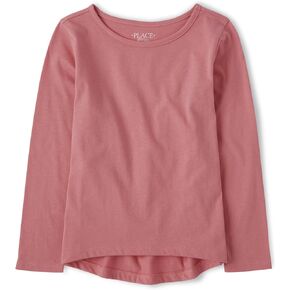 The Children's Place Girls' Single Long Sleeve Basic Layering T-Shirt