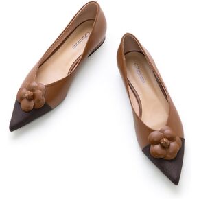 C.Paravano Women’s Flats I Slip on Ballet Flats I Pointed Toe Flats for Women I Two Tone Flats I Leather Flats Shoes Women I Womens Designer Flats