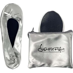 Women's Foldable Flats, Portable Ballet Flat Roll Up Slipper Shoes with Travel Pouch Bag for Ballerina Wedding in Saudi Arabia