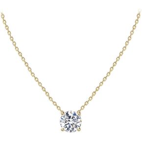 S.Leaf Dainty Cubic Zirconia Necklace Solitaire Necklace Sterling Silver CZ Diamond Pendant Necklaces Gold Necklaces for Women