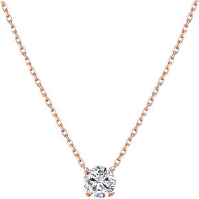 S.Leaf Dainty Cubic Zirconia Necklace Solitaire Necklace Sterling Silver CZ Diamond Pendant Necklaces Gold Necklaces for Women