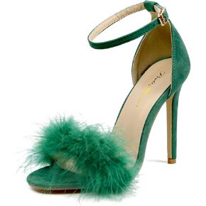 صنادل نسائية من PrettyQueen بحزام للكاحل وكعب ريش ومقدمة مفتوحة وكعب عالي وأحذية رسمية للحفلات in Kuwait