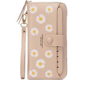 Nawoshow Women Leather Wallet RFID Blocking Zipper Pocket Wallet Card Case Purse with ID Window in Saudi Arabia