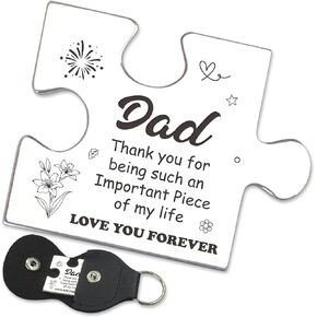 هدايا رمزية للجيب من FTONENI لعيد ميلاد الأب وعيد الميلاد وهدايا عيد الميلاد من الابنة وعلاقة المسافات الطويلة وشكرًا لك الهدايا قطعة لغز تذكار مع سلسلة مفاتيح من جلد البولي يوريثان - PTA02 in Kuwait