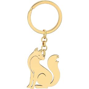 LONYOO Elegant Fox Keychain Stainless Steel Fox Keyring Gifts for Women Girls Car Key Charms