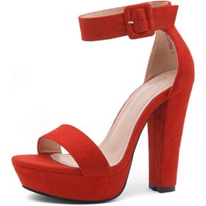 Shoe Land Womens SL-Cutesy Platform Heels Chunky Block High Heeled Sandals Open Toe Ankle Strappy Dress Pump Party Shoes