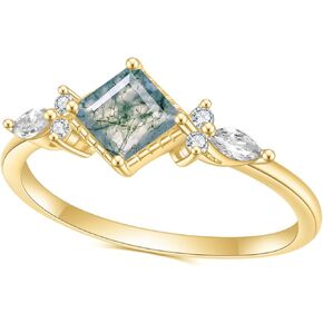 Gem's Beauty 18K Gold Plated Engagement Rings 925 Sterling Silver Moissanite Wedding Promise Rings for Her Wedding Bands for Women Size 5-10 in Kuwait