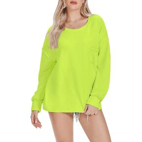 تي شيرت نسائي بأكمام طويلة من ATHMILE بلوزة غير رسمية بياقة دائرية 2023 Y2K تي شيرت أساسي in Kuwait