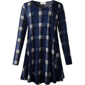 LARACE Plus Size Tunic Tops Long Sleeve Shirts for Women Swing Flowy Loose Fit Clothes for Leggings