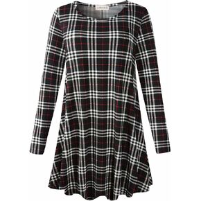 LARACE Plus Size Tunic Tops Long Sleeve Shirts for Women Swing Flowy Loose Fit Clothes for Leggings in Kuwait