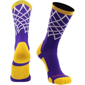 MadSportsStuff Elite Basketball Socks with Net Crew length - made in the USA in Saudi Arabia