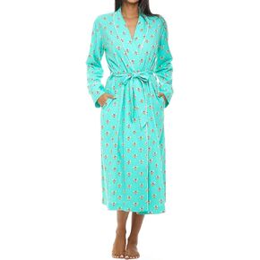 Alexander Del Rossa Womens Soft Cotton Knit Jersey Lounge Robe with Pockets, Long Bathrobe in Kuwait