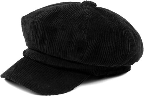 LOCOMO Men Women Cotton Corduroy Plain Color Newsboy Cap Gatsby HatFFH373BRN in Kuwait
