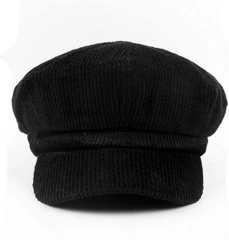 LOCOMO Men Women Cotton Corduroy Plain Color Newsboy Cap Gatsby HatFFH373BRN in Kuwait