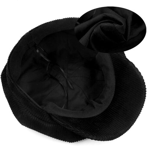 LOCOMO Men Women Cotton Corduroy Plain Color Newsboy Cap Gatsby HatFFH373BRN in Kuwait
