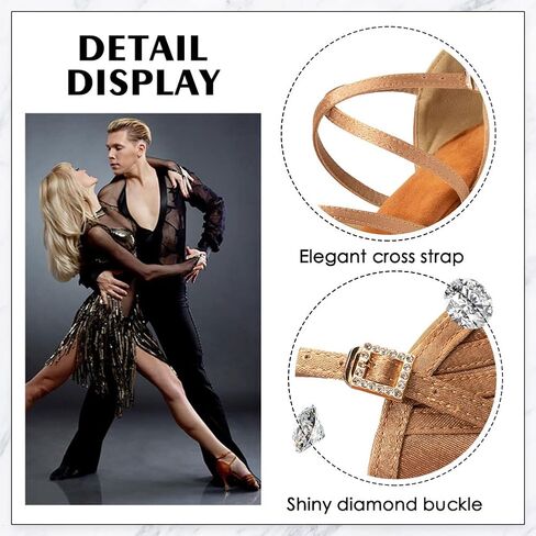 أحذية الرقص اللاتيني الاحترافية للسيدات من AOQUNFS، أحذية الرقص اللاتينية السالسا من الساتان، WZSP2324 in Kuwait