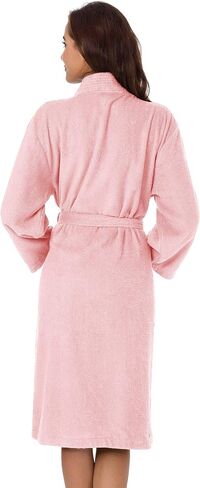 SIORO Terry Cloth Robe for Women Kimono Long Cotton Bathrobe for Spa Tub Hotel, Fuzzy Towel Robe bata de baño with Pockets in Kuwait