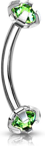 حلق Daith 16 جرام 8 مم، خاتم الحاجب ومجوهرات ثقب الرخ، قضيب CZ ملولب داخليًا in Saudi Arabia