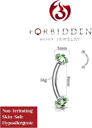حلق Daith 16 جرام 8 مم، خاتم الحاجب ومجوهرات ثقب الرخ، قضيب CZ ملولب داخليًا in Saudi Arabia