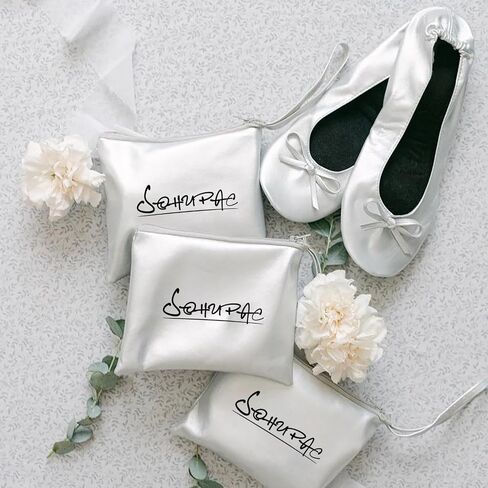 Women's Foldable Flats, Portable Ballet Flat Roll Up Slipper Shoes with Travel Pouch Bag for Ballerina Wedding in Kuwait