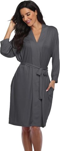 Super Shopping-zone Women's Robes Lightweight Kimono Robes Knit Bathrobes Soft Sleepwear Loungewear in Saudi Arabia