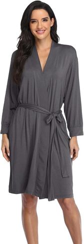 Super Shopping-zone Women's Robes Lightweight Kimono Robes Knit Bathrobes Soft Sleepwear Loungewear in Saudi Arabia